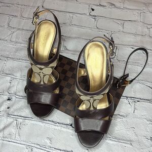 Coach Brown Leather Sandals